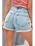 Short denim shorts with abrasions 30072 - Online store - Boutique